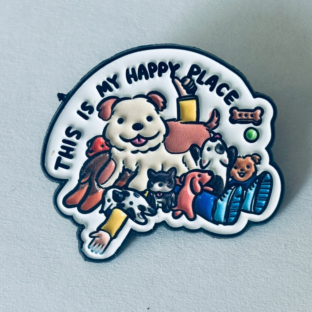 Happy Place Dog Enamel Pin